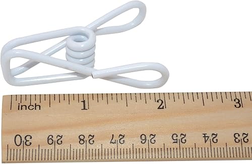 Miniatura 3 de 30 clips blancos de viruta de 2 pulgadas, revestimiento de PVC, alta elasticidad, alfileres de ropa, clips para alimentos y clips para bolsas
