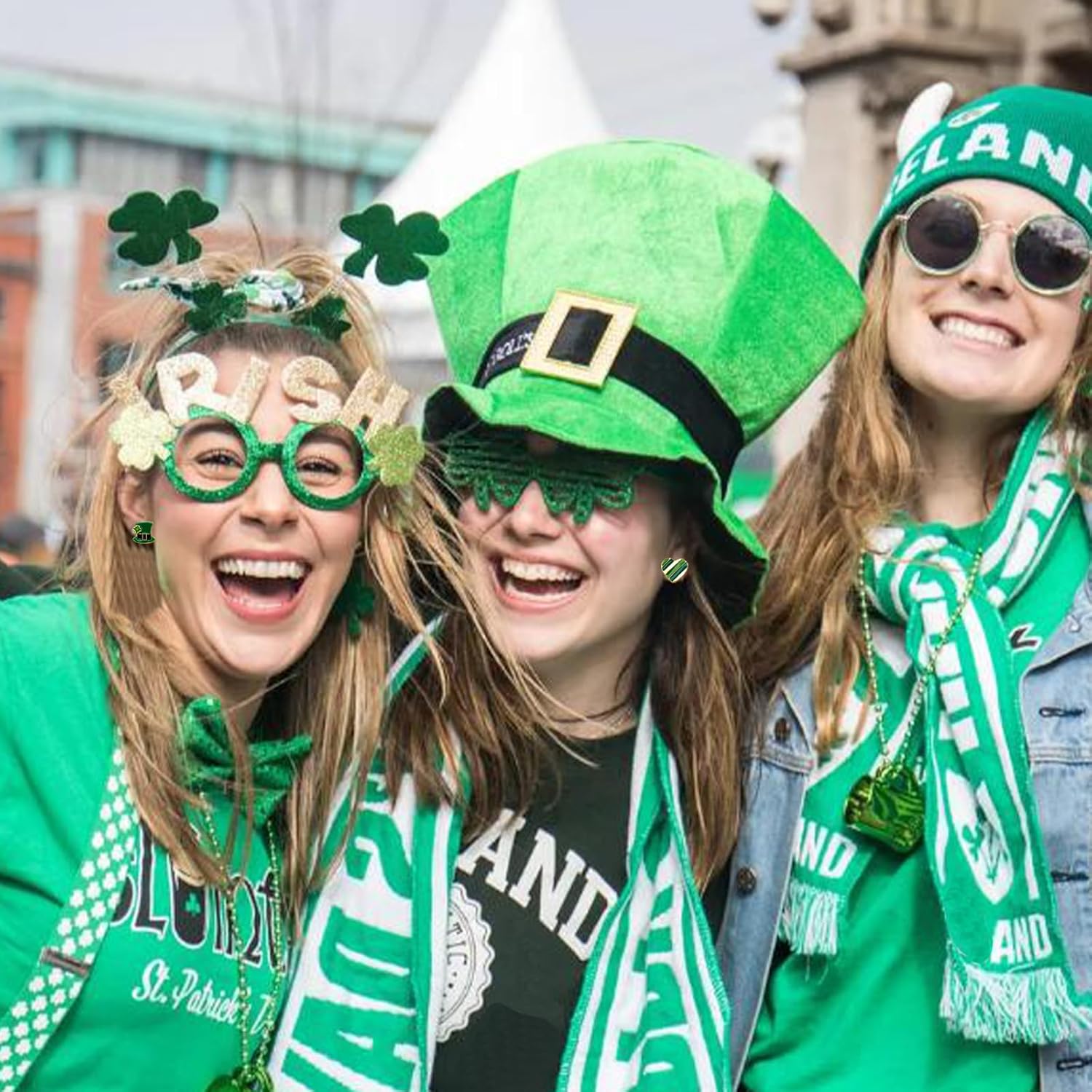 St. Patrick's Day Earrings for Women Shamrock Stud Earrings St. Patrick's Day Leaf Artisan Heart Hat Earrings Irish Holiday Jewelry Gift - Image 3