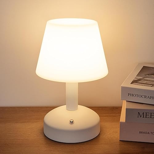Miniatura 7 de KDG Modernas lámparas de mesa pequeñas inalámbricas, lámpara de escritorio portátil LED regulable, iluminación recargable a pilas para restaurante,
