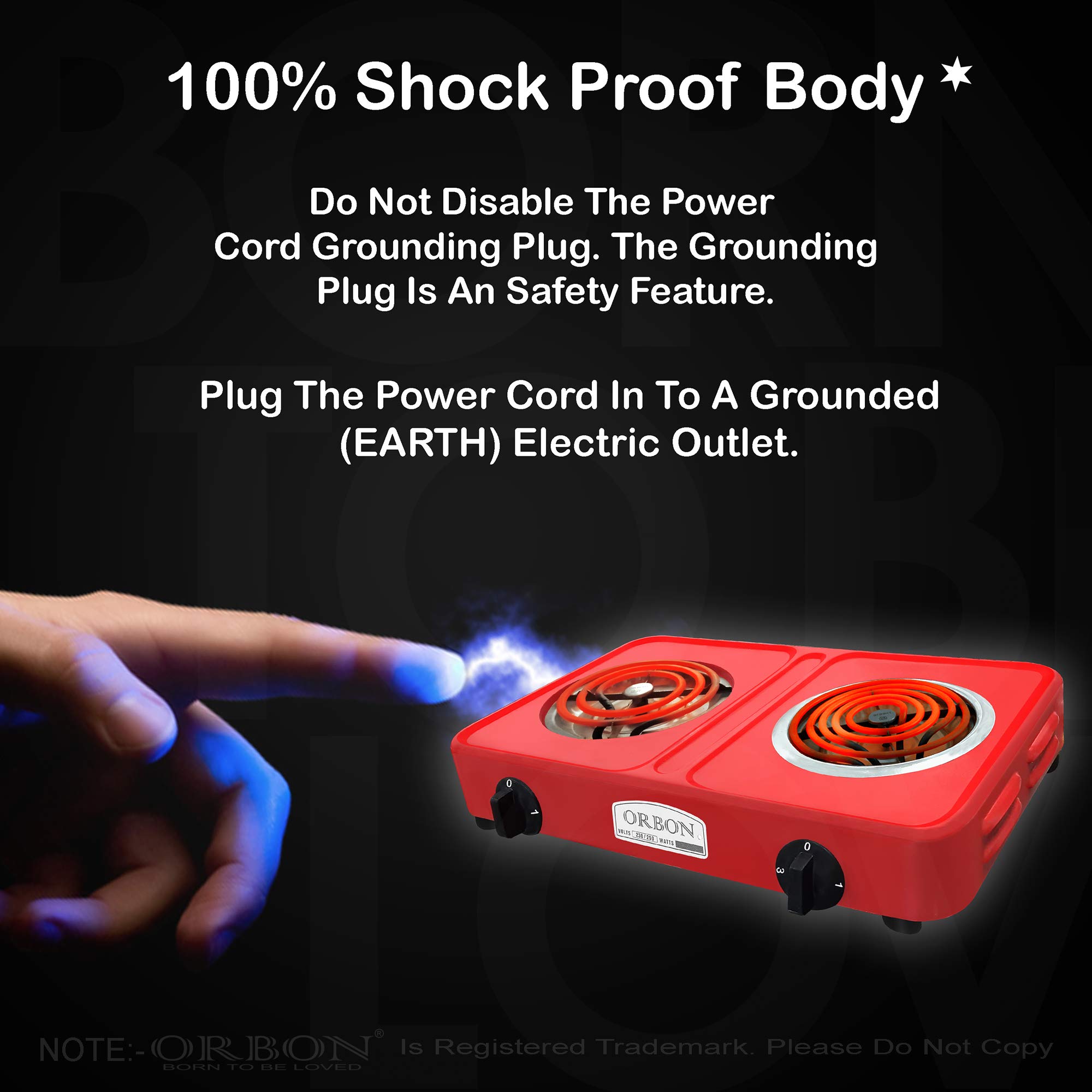 ORBON Double Manual Stainless Steel 1000 Watt + 1250 Watts Electric Coil  Cooking Stove | Electric Cooking Heater | Induction Cooktop | G Coil Hot  Plate Stove | (Red) with 2 Burner : Amazon.in: Home u0026 Kitchen