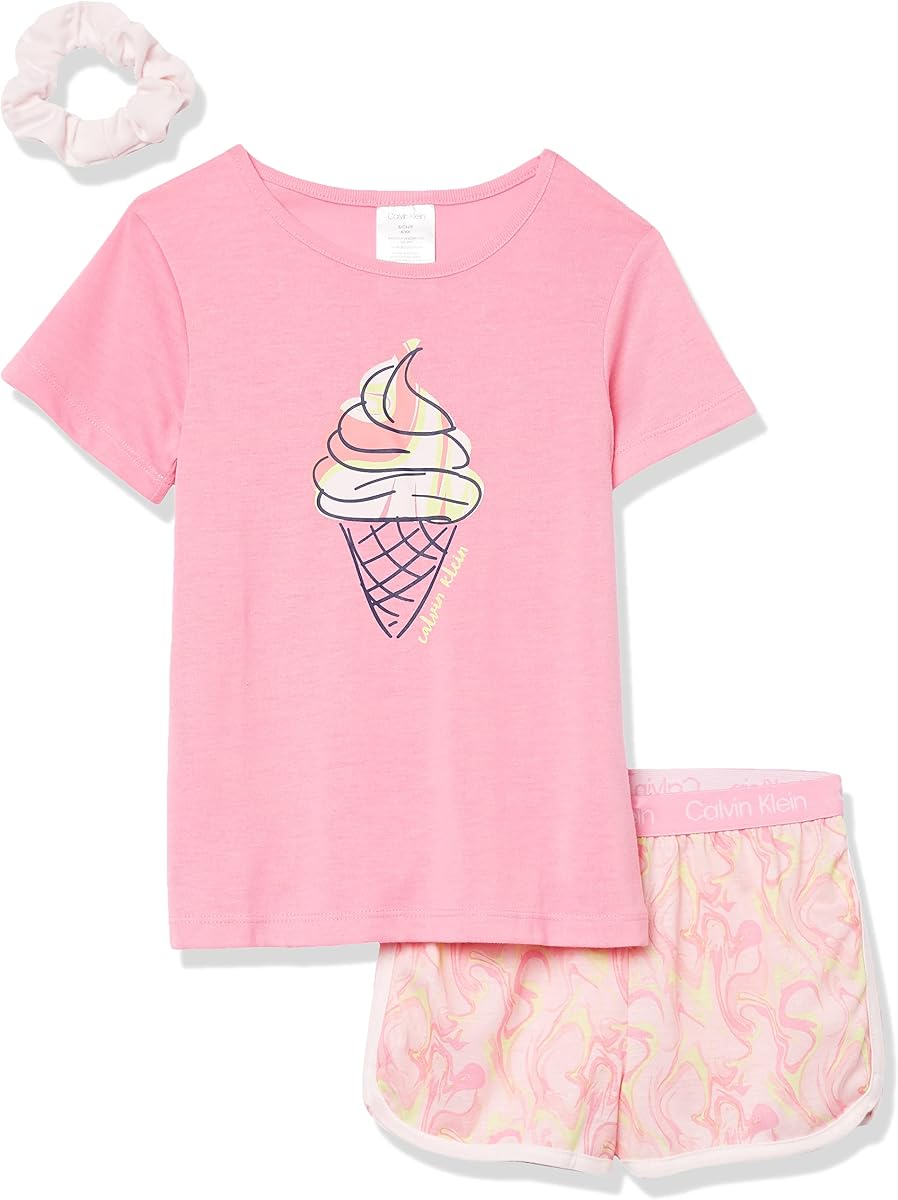 Calvin Klein girls Kids Top and Bottom Pajama Sleep Set Wear