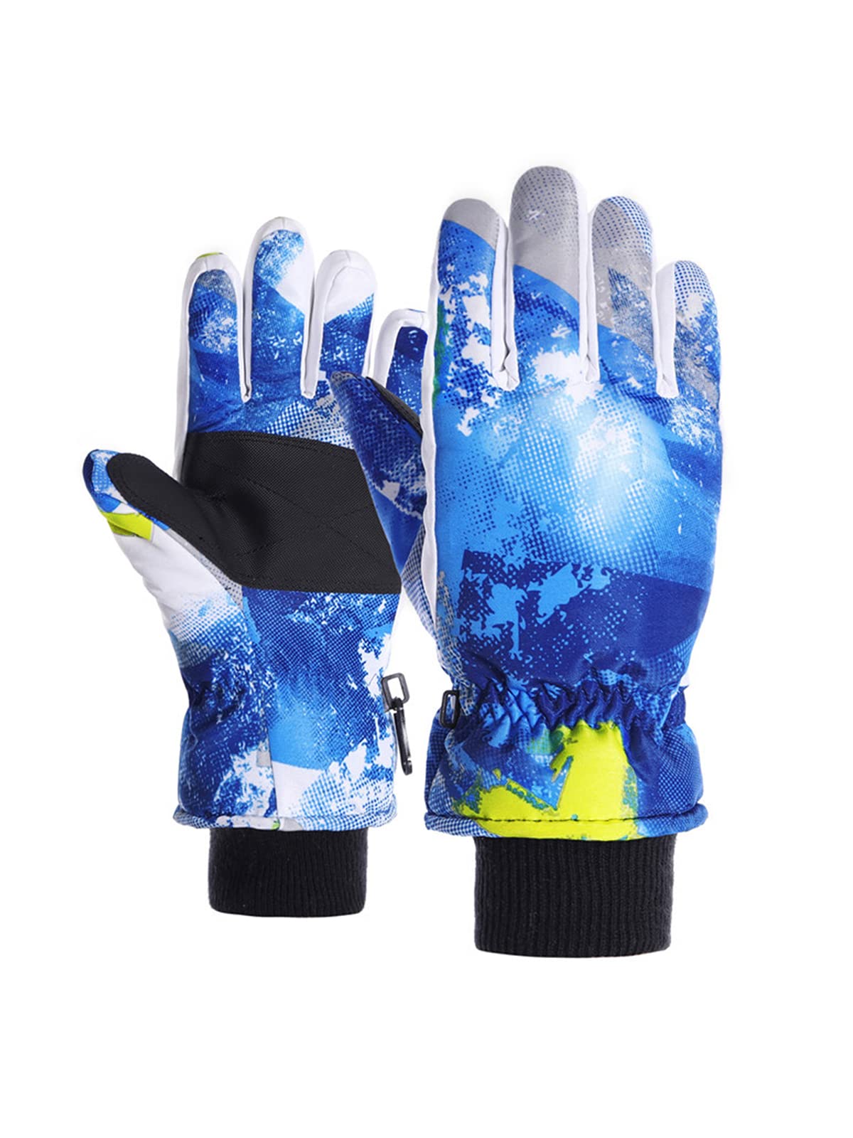 Kids Snow Gloves Warm Waterproof Gloves for Girls Boys Winter Gloves for Kids Ski Gloves Waterproof Blue 8-14 Years-image-47