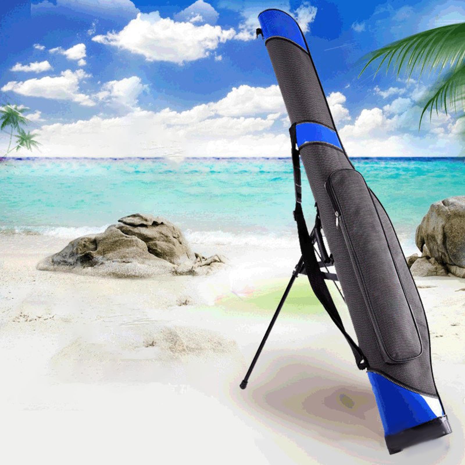 Angeltasche mit verstellbarem Gurt, wasserdichte Aufbewahrungstasche für Angelruten, Angelschnur, Werkzeug, Zubehör und Köder – ideal für