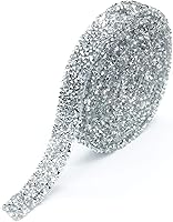 Vista 1 de Dowarm Cinta de diamantes de imitación de 3 yardas, rollo de cinta de diamantes de imitación, envoltura de malla con diamantes de imitación Plata