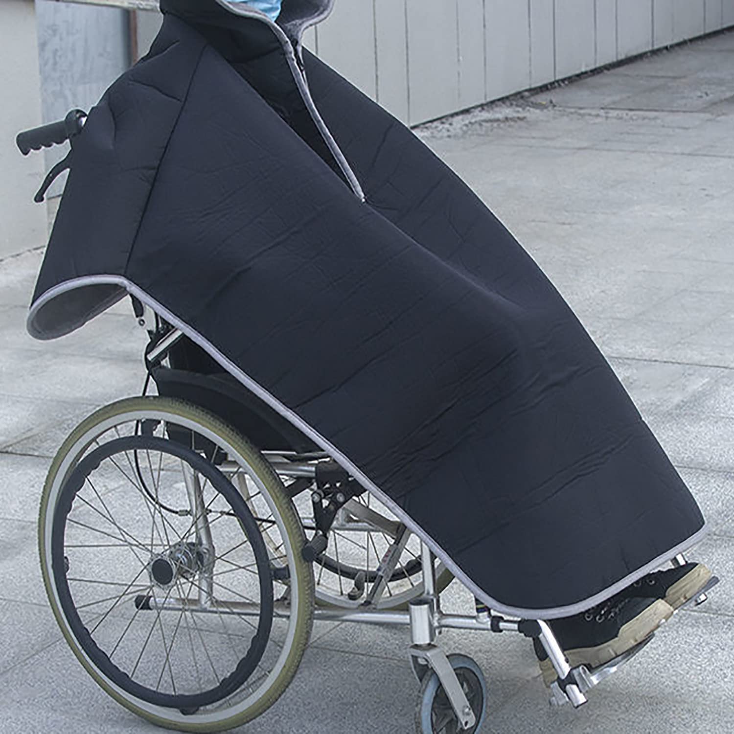Wheelchair Blankets,Wheelchair Blanket Winter Warm Cover, Wheelchair Cloak Windproof Wheelchair Cape Poncho with Hood, Fleece-Lined Travel Thermal Blanket for Leg a