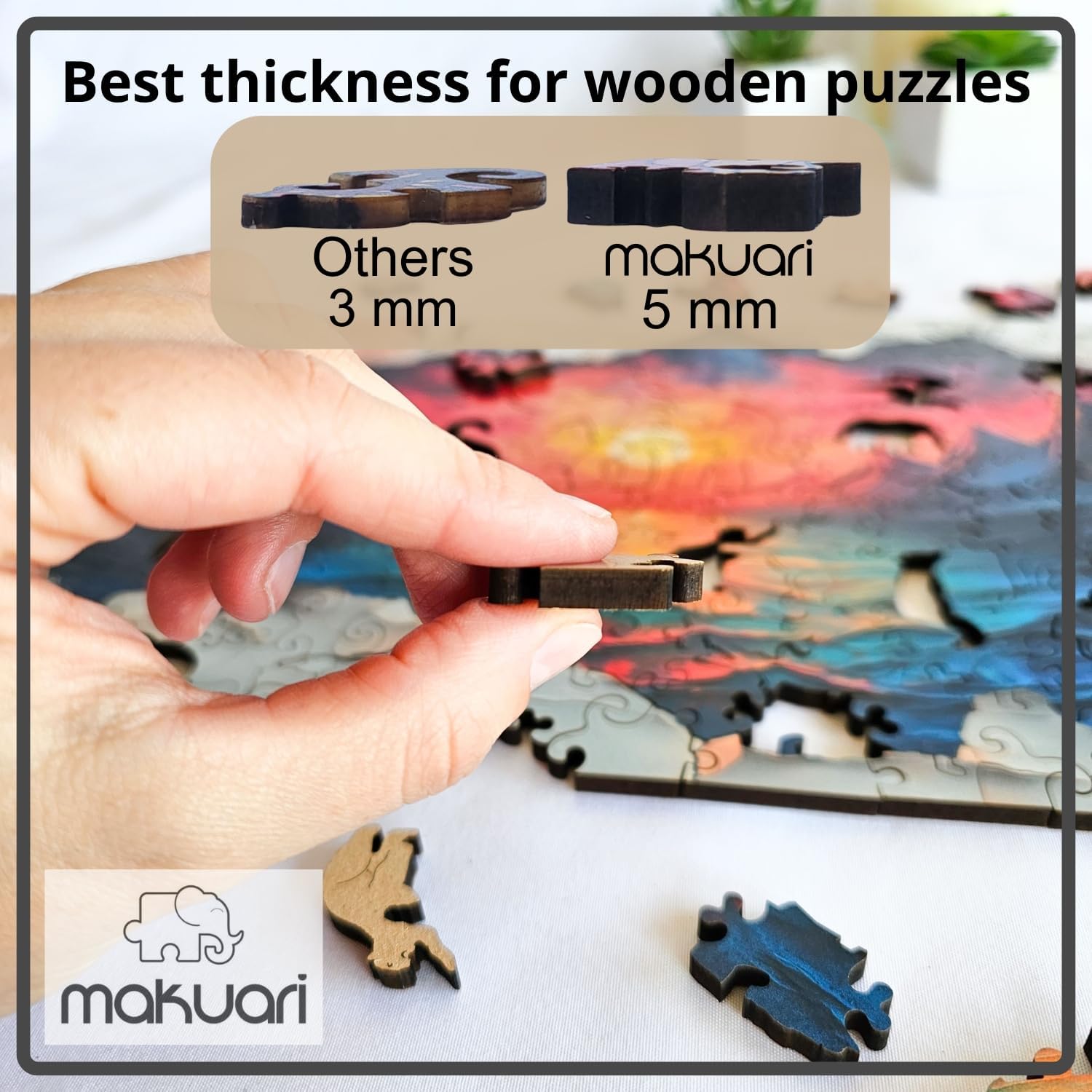 Wooden Puzzles for Adults – 200 Piece Premium Wooden Jigsaw Puzzle with Sunset Rainbow Design, Colorful Artistic Puzzle for Relaxation, Unique Gift for Adults and Puzzle Lovers