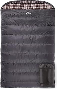 Teton Mammoth Queen Size Double Sleeping Bag- A Warm Bag The Whole Family can Enjoy Great for Camping, Hunting and Base Camp. Compression Sack Included