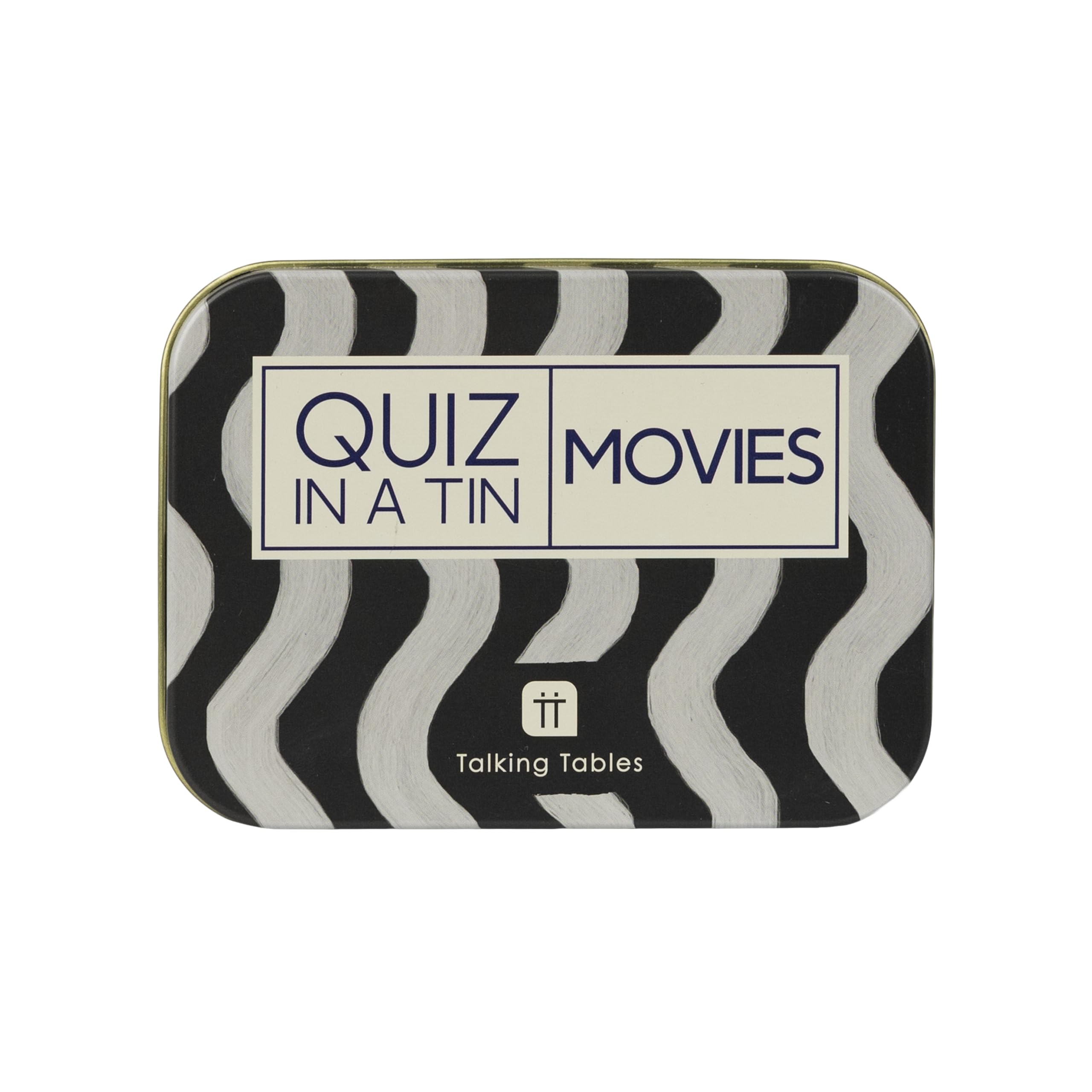 Talking Tables QUIZ IN A TIN Movie Trivia Quiz Game Film Buffs’ Party Game Questions, 100 Double-Sided Question Cards