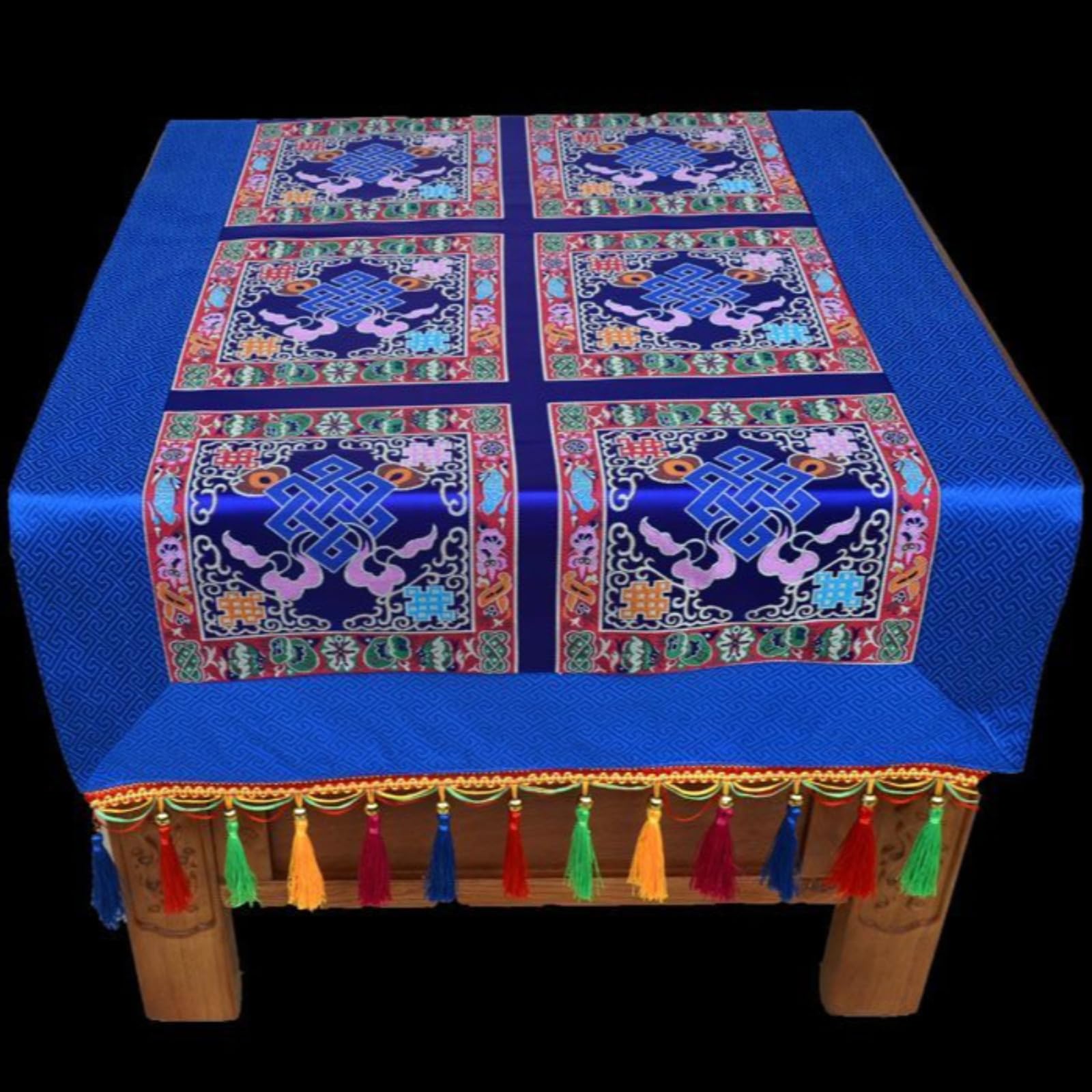 Nappe tibétaine ethnique pour protéger la table et habiller un autel de prière