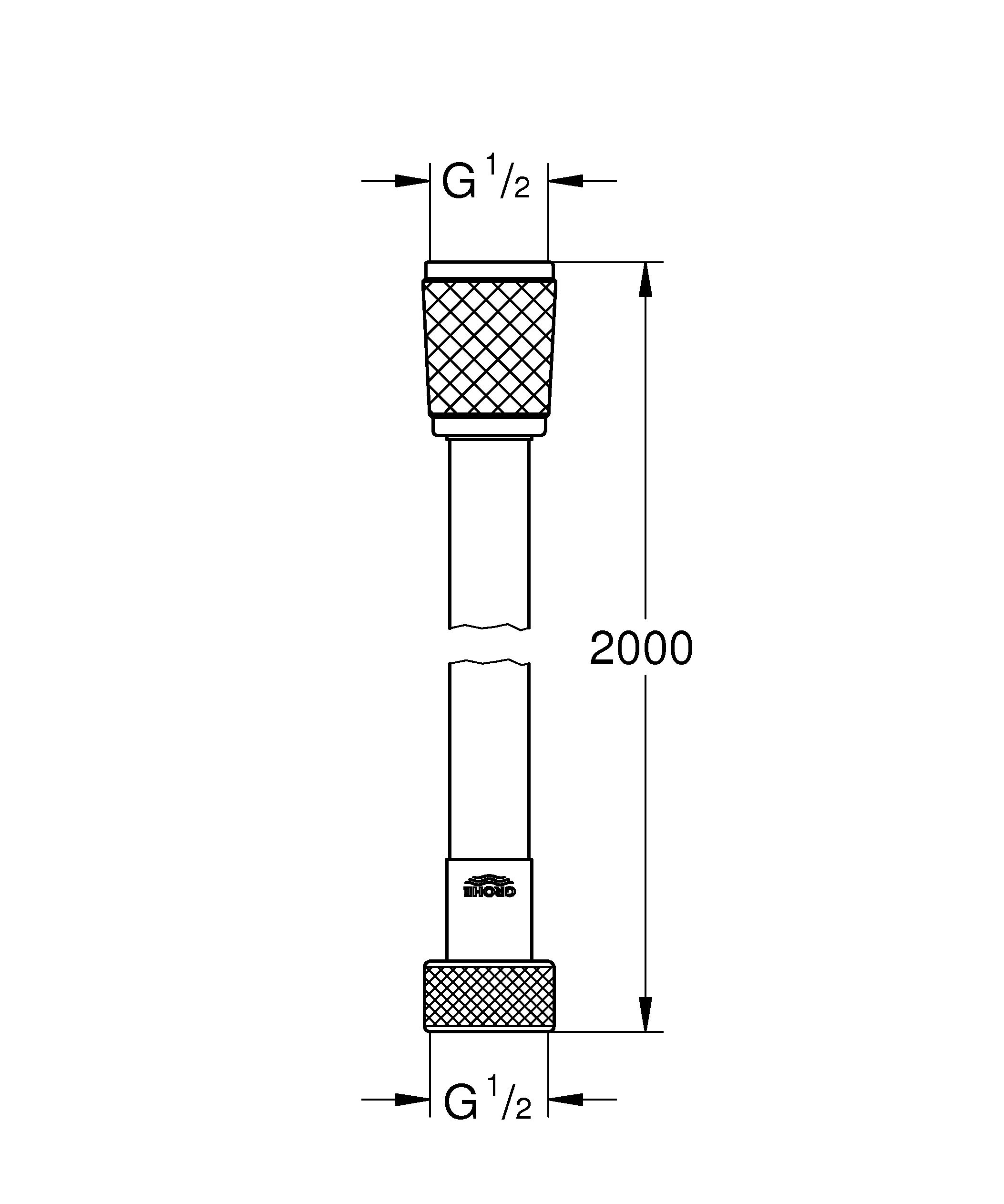 Grohe 28155001 Flessibile, Cromo, 2000 mm