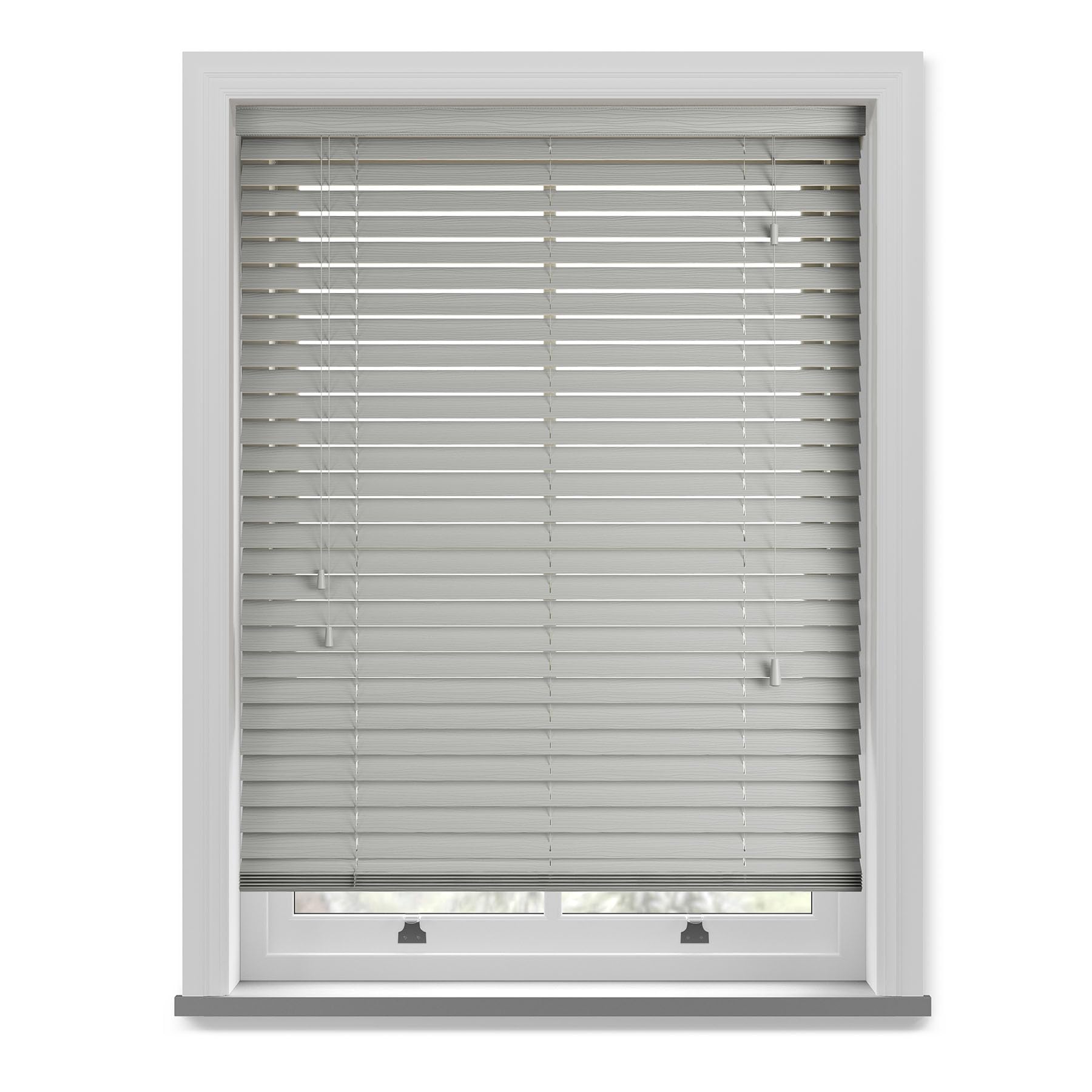 New Edge Blinds - Custom Venetian Blinds with Strings - Fine Grain Faux Wood - Cut to Fit, 35-60cm x Upto 120cm - Made to Measure for Bedrooms, Bathrooms or Kitchens — image 1