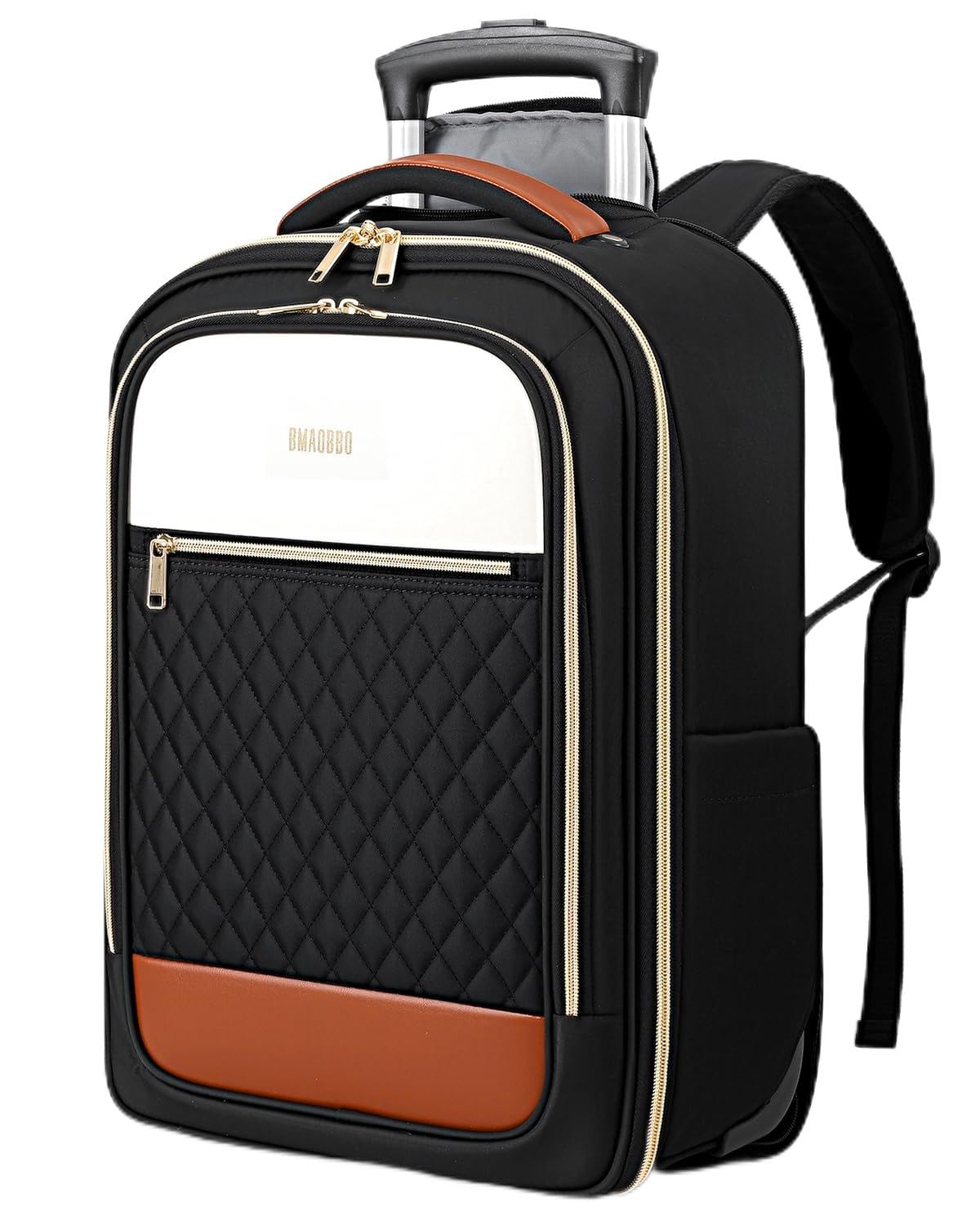 Rucksack mit Rollen Damen 17 Zoll Laptop, 2 in 1 Rucksack Trolley, Leichter Reise Laptop Trolley (52x33x20 cm),180 Grad Offnung, wasserabweisend, 35 Liter Fassungsvermogen