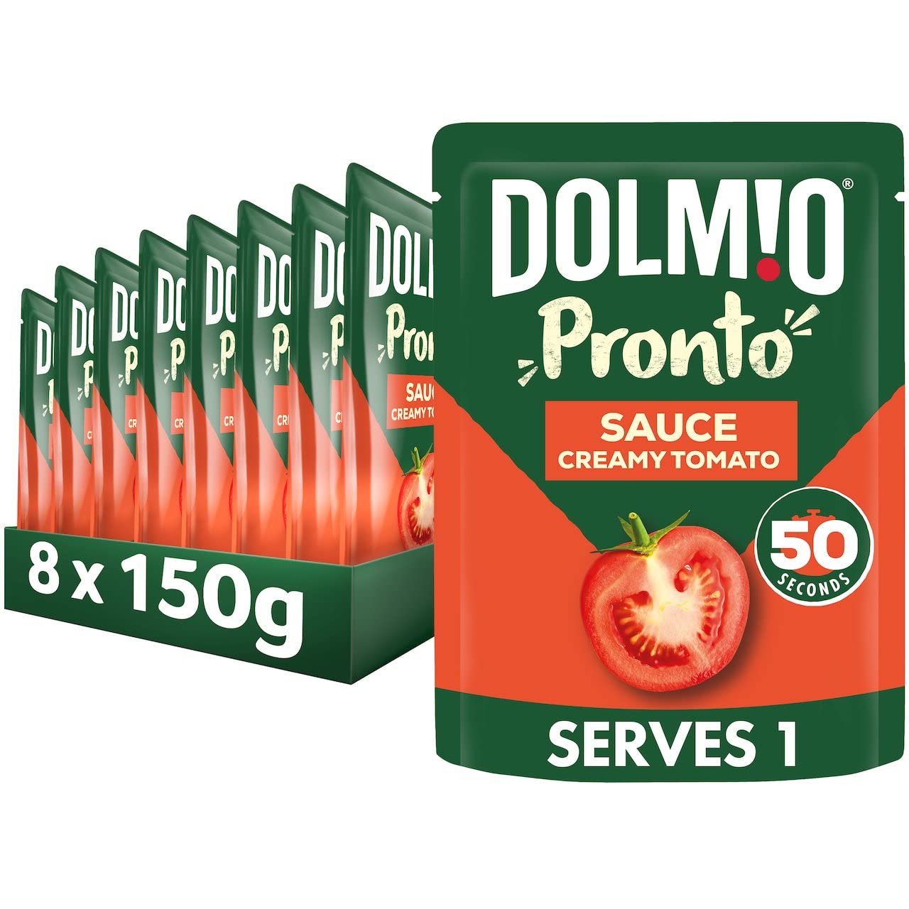 DolmioCreamy Tomato Microwave Pasta Sauce, Bulk Multipack 8 x 150g pouches