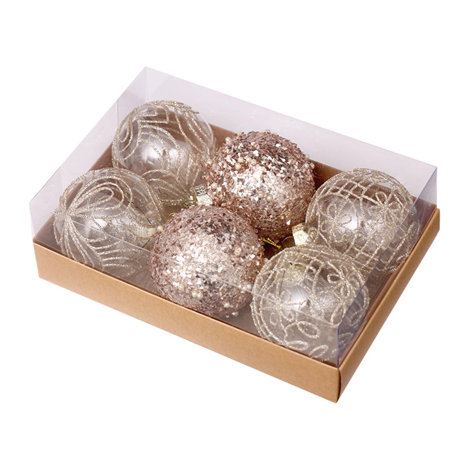 Tsophreniq Christmas Baubles for Holidays Celebration Shatterproof Tree Pendants Shimmering Hanging Baubles Accessories Party Embellishments