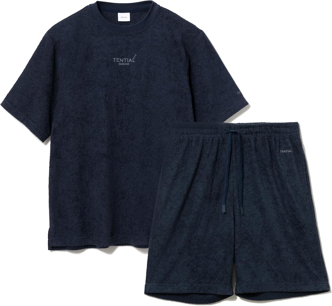 TENTIAL BAKUNE Dry ネイビー　半袖M ショートパンツL 新品 TENTIAL リカバリーウェア 公式 BAKUNE Dry Men's ボトムス(ショート