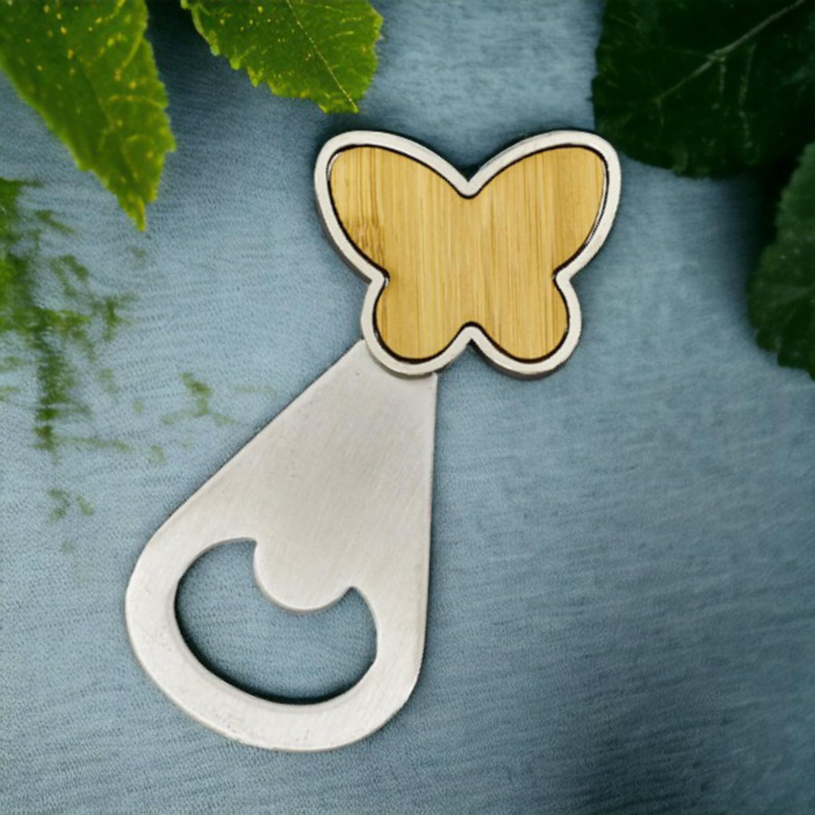 Doni Bomboniere Abrebotellas con mariposa de madera para boda, 12 unidades, regalo útil para la boda, de oro y plata, para cumpleaños de 40 a 50 años, mesa para el día de la madre, original, de bambú,