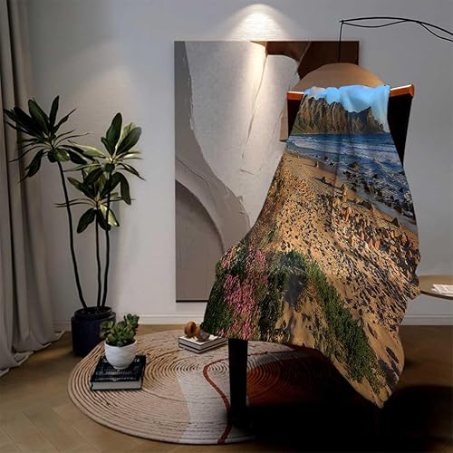 Miniatura 3 de Mantas mullidas para mujer, diseño de mar y cielo, playa, paisaje, manta para sofá, decorativa, 55 x 70 pulgadas