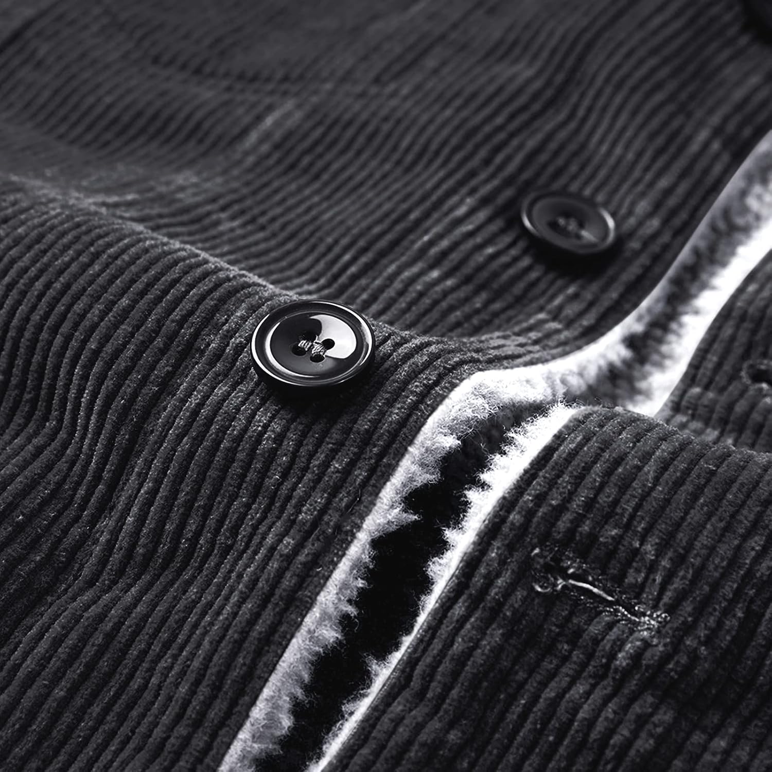 LOUECHY Men's Corduroy Sherpa Lined Trucker Jacket Thickened Warm Winter Coats - Image 7