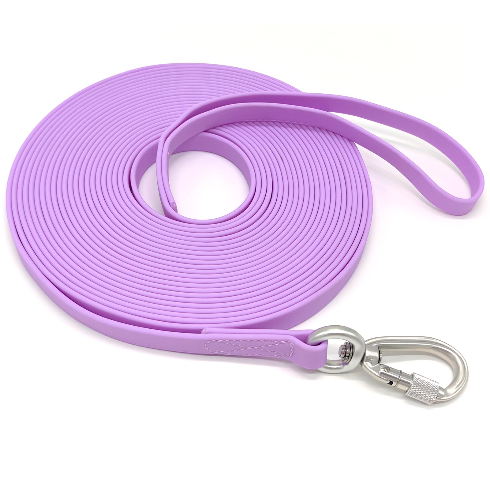 ZALER Long Dog Leash, Waterproof Dog Training Leashes 15ft, Odor Proof Recall Long Line Lead with Aviation Aluminum Screw Lock Carabiner Clip for Small, Medium, Large Dogs (15FT, Purple)