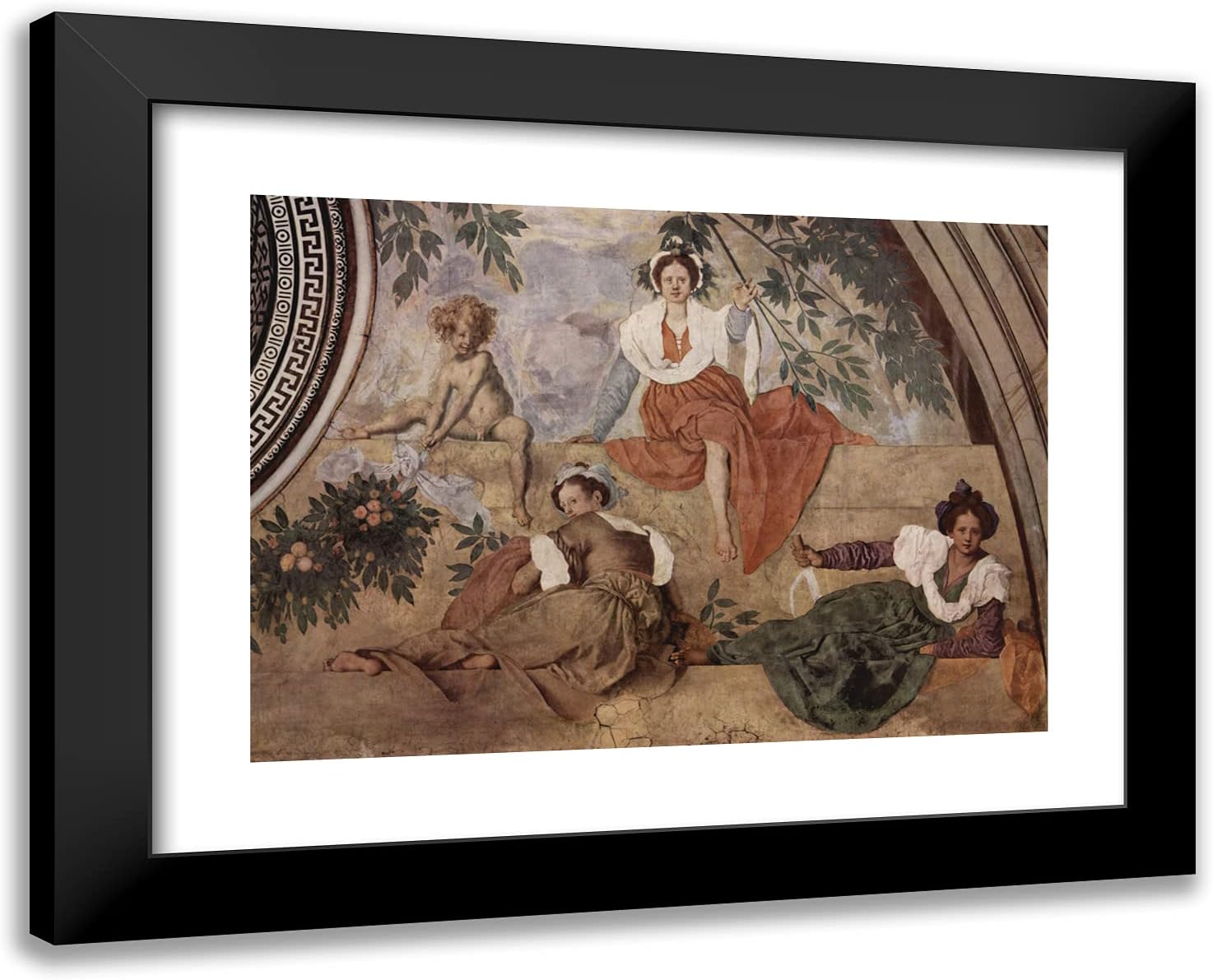 ArtDirect Pontormo, Jacopo 24x19 Gold Ornate Framed Art Print with Double Matting Titled: Medici Villa