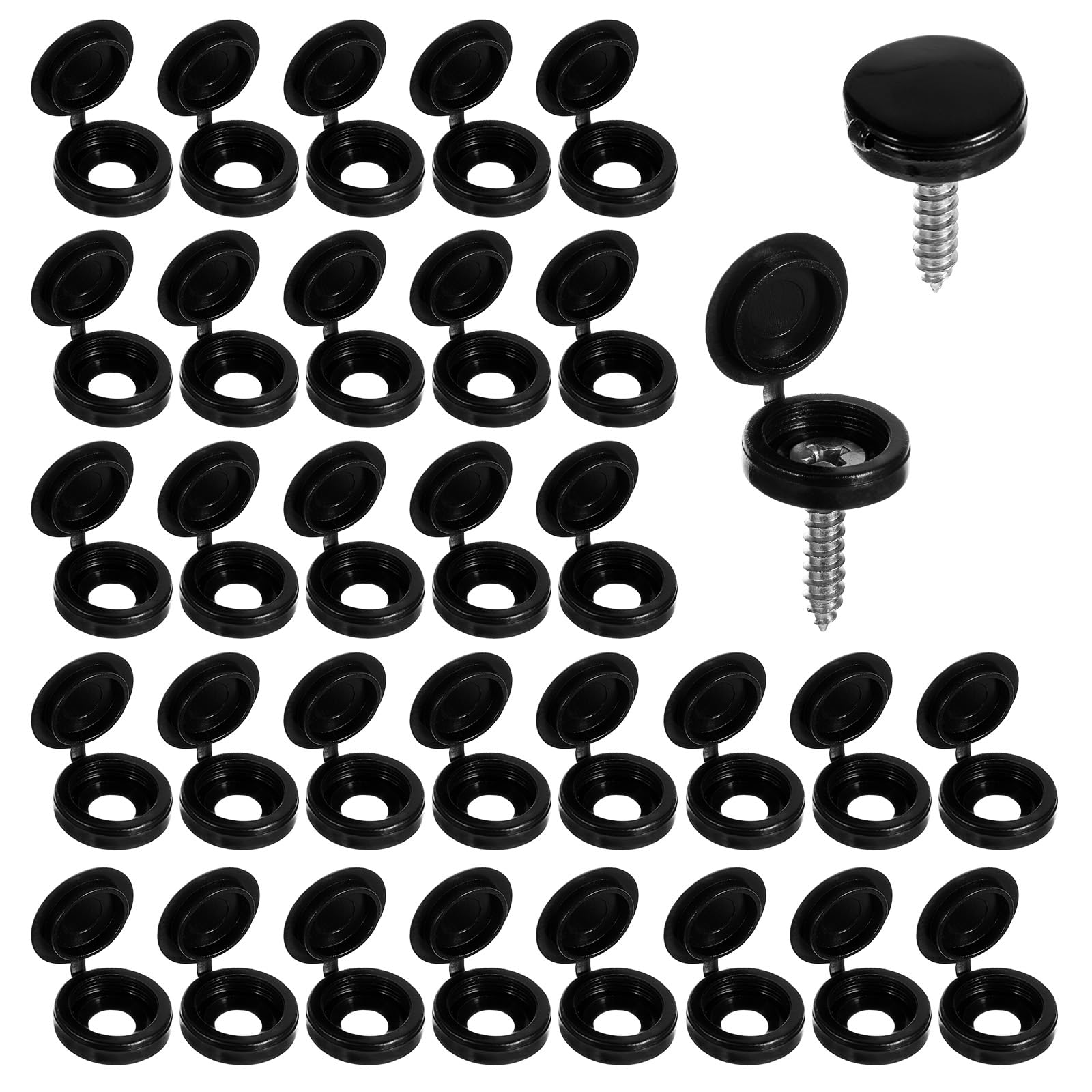 Black License Plate Screws 10 Black BEK-FIX Number Plate Screw Caps ...