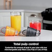 Vista 6 de Ninja JC151 NeverClog Exprimidor de prensa en frío, potente exprimidor lento con control total de pulpa, encimera, eléctrico, 2 funciones de pulpa
