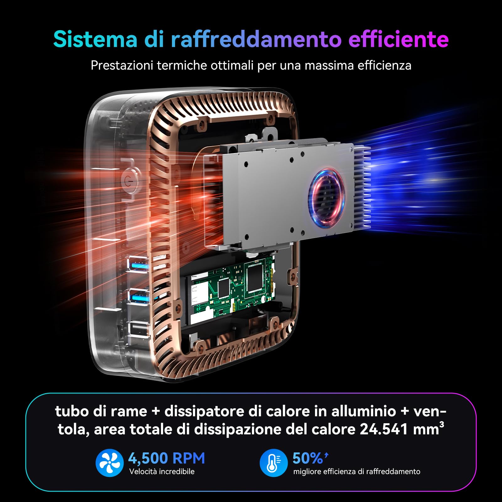 Huidun H30 Mini PC Twin Lake N150(Beat N100, fino a 3.6 GHz) 16GB RAM 512GB M.2 SSD Mini PC W-11 Pro, Dual Display 4K @60Hz Mini computer Wifi5&BT4.2,RJ45 per Ufficio e Business, Multitasking