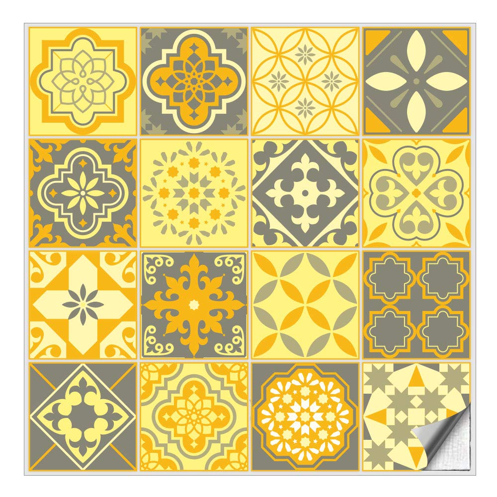 kiwi star - Tile Stickers - tile pattern - Sticker tiles - adhesive tiles - tile foil Tile Stickers - Glue over the wall tiles 30 x 30 cm 16 pieces in a set
