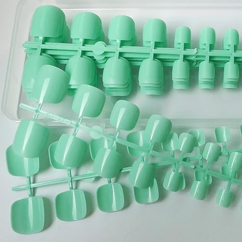 Miniatura 41 de LoveOurHome 576 uñas postizas a presión para mujer, uñas postizas de gel con pegamento en los dedos, uñas postizas cuadradas cortas, uñas postizas