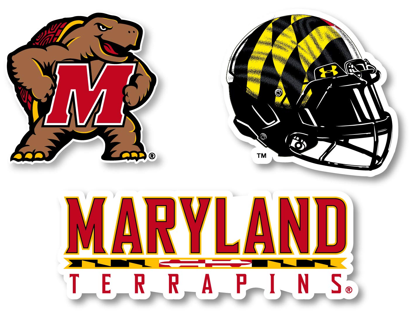 Maryland Terrapins Magnet 3 Pack 4-Inch Each Officially Licensed Collegiate Product