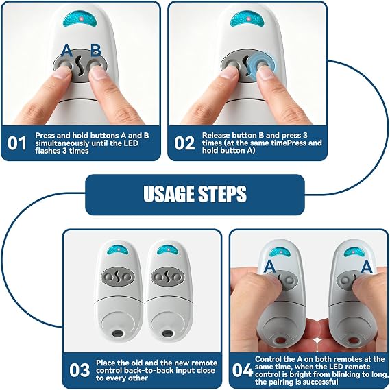 3PCS 433.92 MHz Remote Control Key Fobs for Came Compatible with Top 432EE, 432EV, 432NA, 432A, 432M, 432S, T432 Universal Wireless 2 Buttons Gate Remote Control Door & Gate Opener