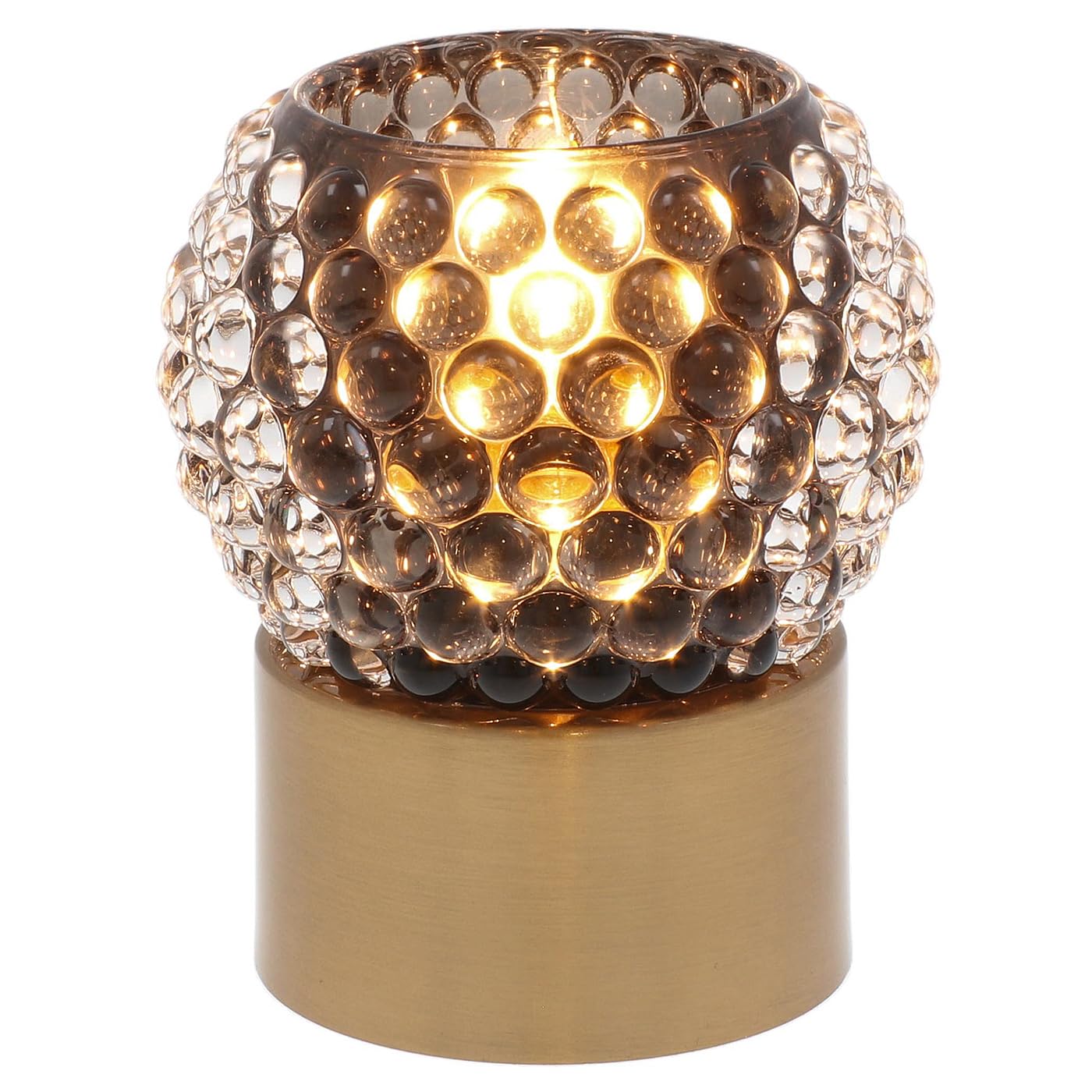 Shudehill Giftware Luxe LED Lamp – 3 Stylish Designs, 4 Colour Options – Battery Powered (Batteries Included) – Durable Reusable Decorative Home Lighting (Round Bead Grey)