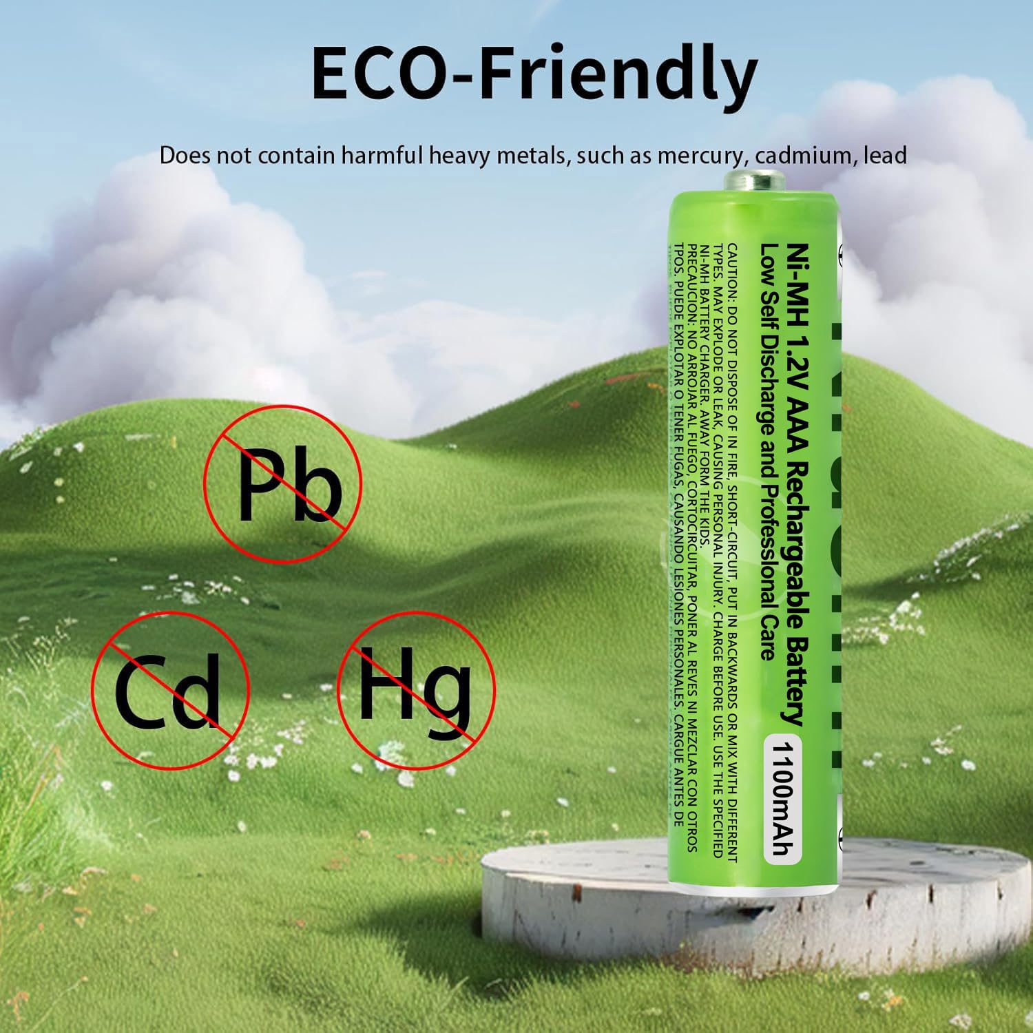 8 Pack NI-MH AAA Rechargeable Battery for Panasonic, 1.2V 1100mah AAA Rechargeable Batteries for Panasonic Cordless Phones Handset, Remote Controls, Electronics - 3