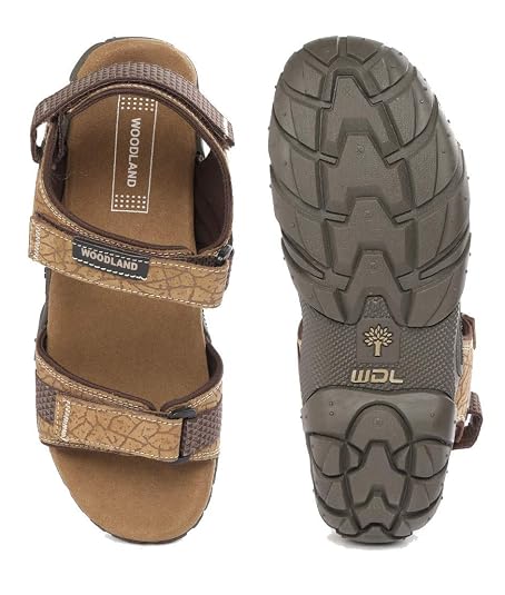 Woodland Boy's Camel Leather Sandal-6 