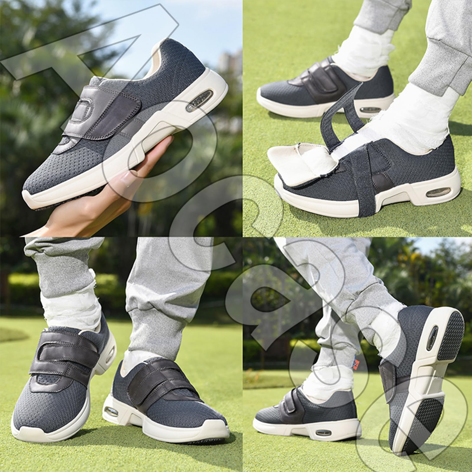 Zapatos Juanetes Mujer DiabéTicos para Caminar pies lesionados y hinchados Zapatillas diabéticas Vendaje Zapatos diabéticos,Beige,41 EU