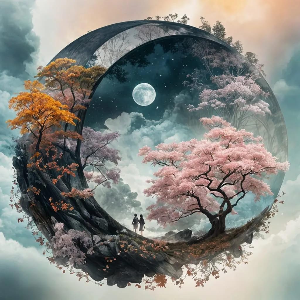 ZuoAnLF Moon Tree Cross Stitch Kits for Adults,14CT Stamped Cross Stitch Kits for Beginner,DIY Needlepoint Embroidery Patterns Kits Embroidery Patterns for Gift Home Wall Decor 16x16 Inch-image-40