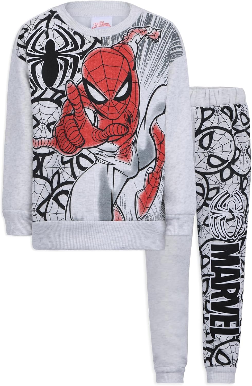 Marvel Spider-Man Boys Graphic Print 2 Piece Sweatshirt and Pants Set for Toddlers and Big Kids Marvel Spider-Man Boys Graphic Print 2 Piece Sweatshirt and Pants Set for Toddlers and Big Kids
