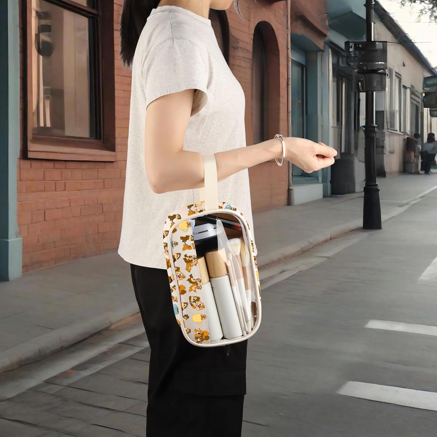 WZMPA Chip Squirrel Cosmetic Bag Dale Lover Gifts Peace Love C&D Makeup Zipper Pouch Bag Squirrel Merchandise (ove C&D 2-CMB) - Image 4