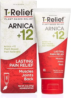 T-Relief Arnica 12 Gel Natural Actives for Back Joint Soreness Muscle Aches & Stiffness Whole Body Fast Acting Homeopathic Rub for Women & Men - 2 oz
