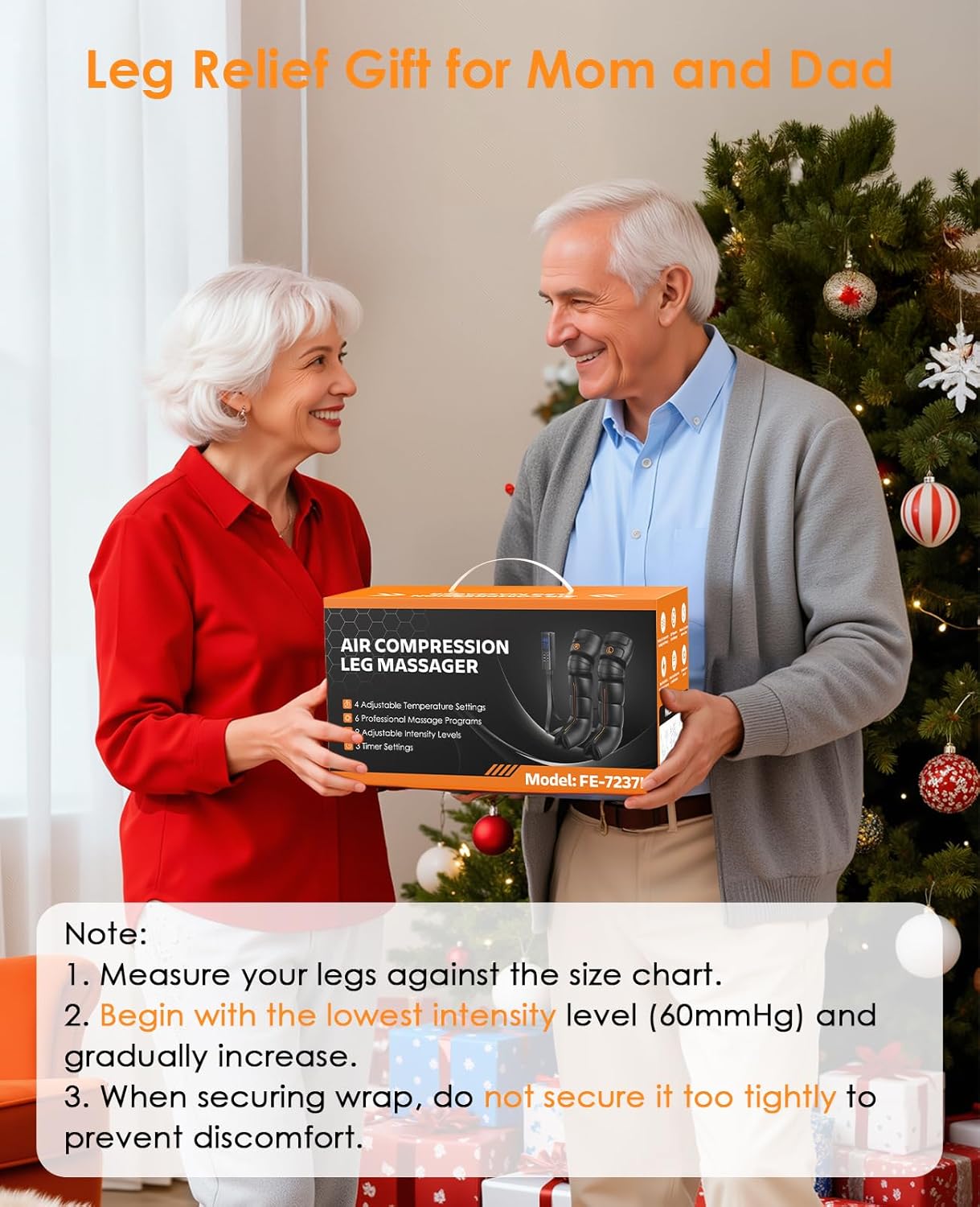 Leg Massager with Heat and Compression - Foot Calf Thigh Massage for Circulation and Pain Relief, Professional Compression Boots with 6 Modes, 9 Intensity, 4 Heat, Gifts for Mom Dad - Image 8