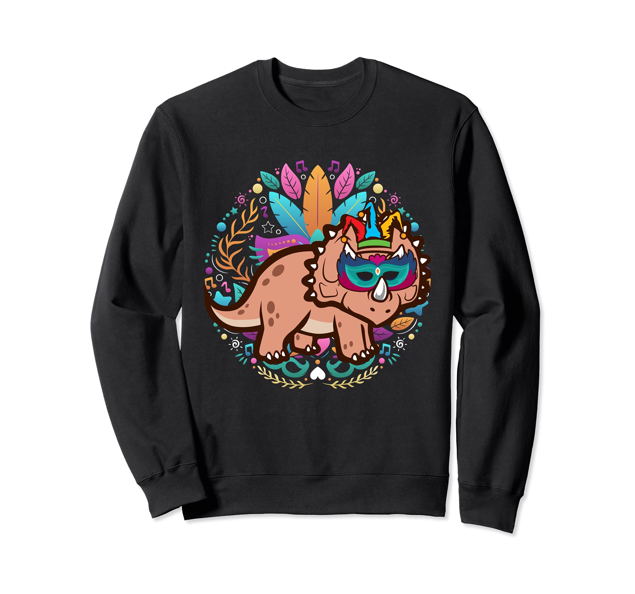 Triceratops Dinosaur New Orleans Carnival Parade Mardi Gras Sweatshirt