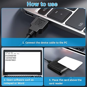RFID Card Reader USB RFID Card Reader 125Khz Card Reader Non-Contact Proximity Sensor Smart ID Card Reader EM4100 Card