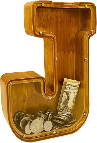 Miniatura 9 de Alcancía de madera personalizada para niños y niñas con letras infantiles, nombres grabados con láser personalizados, alcancía de letras creativas,