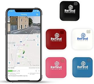 ReFind R1 Smart Tracker. Mini GPS Tag, Live Tracking on Free App Bluetooth 5.0. Key Finder, Tracker For Luggage, Item Finder, Dog & Cat Tracker. Compact AIR I TAG For iPhone, Android, Samsung (Pink)