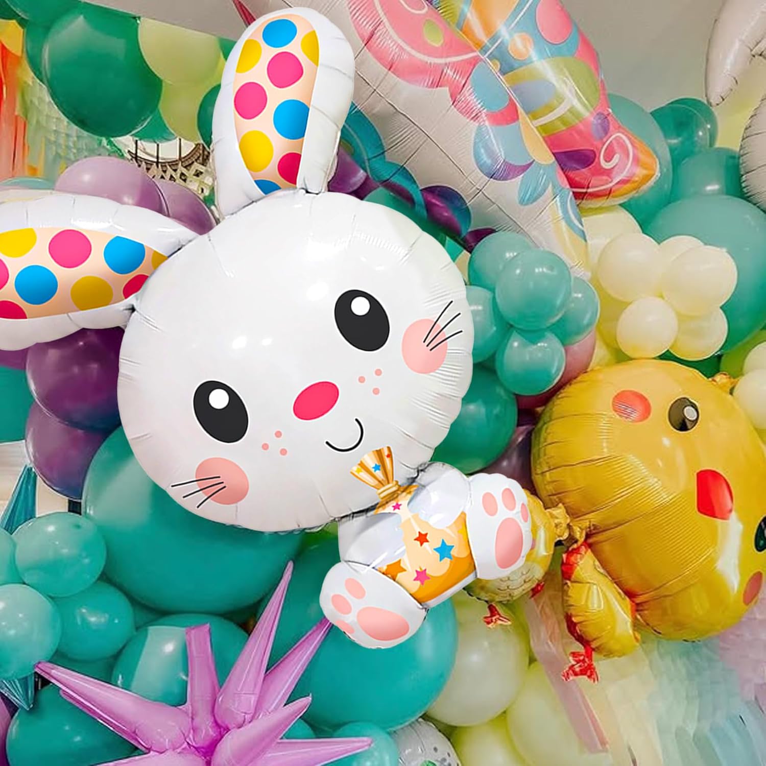 Easter-Balloons Bunny-Balloon 6PCS Large Easter Rabbit Balloons Party Supply Spring Baby Showers Birthday Decoration Indoor Outdoor Holiday Decor