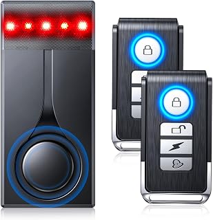 LNKERCO 108dB Car Alarm System: Anti-Theft Vibration Sensor with Red Light, 66FT Wireless Remotes & Magnetic Mount for Cars, Trucks, RVs (Upgrade 4.0)