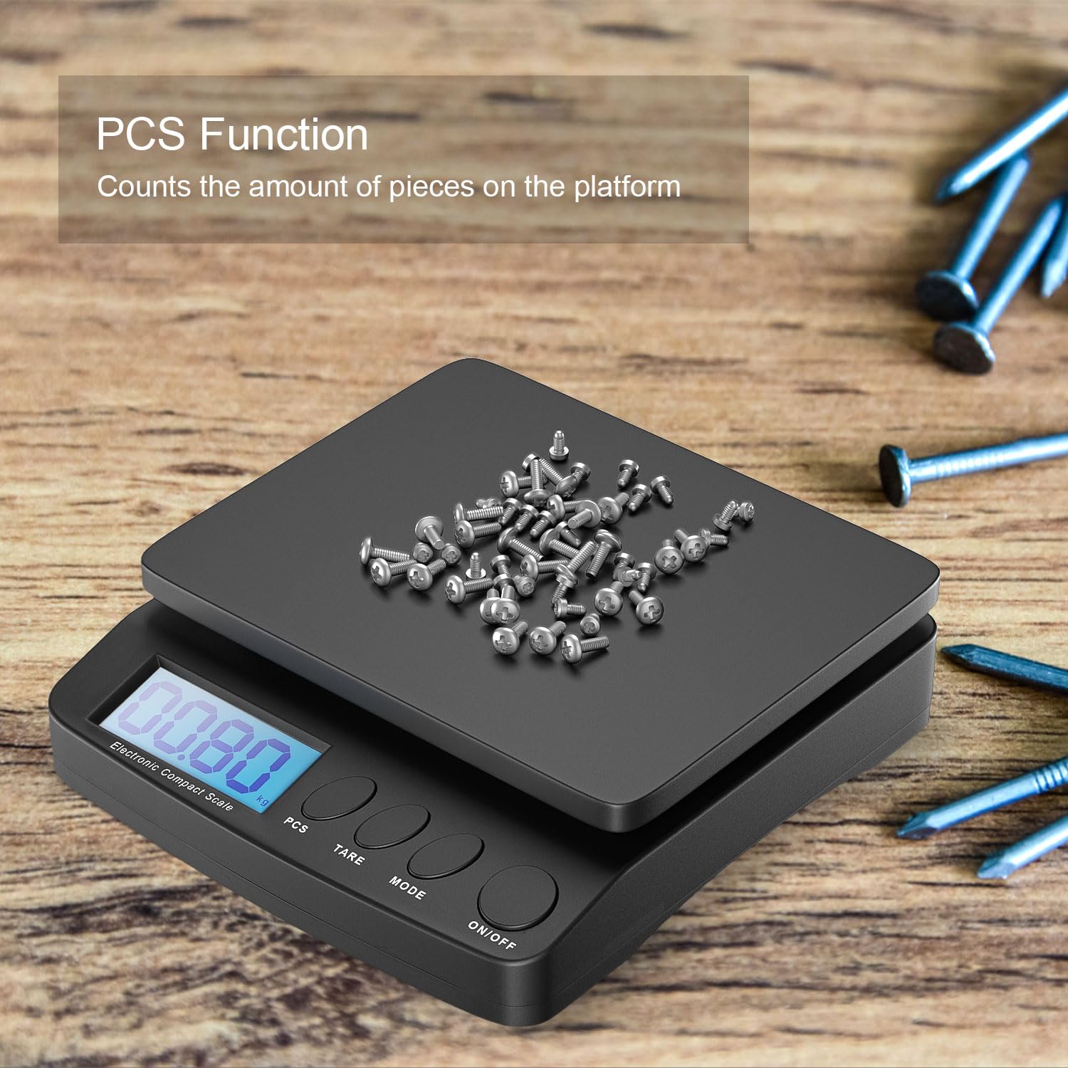 Anesty Digitale Paketwaage bis 30 kg, Briefwaage Plattformwaage Postwaage in 1g Schritten mit Zähl-, Tara- und Hold-Funktion für Geschäften/Küchen/Haus/Lager