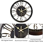 12 Inch Black Wall Clock, 30cm Vintage Large Round Clock, Retro Digital Clock Silent Non Ticking Battery Operated Quartz Easy to Read for Office,Classroom,Home,Living Room,Bedroom,Kitchen Decor