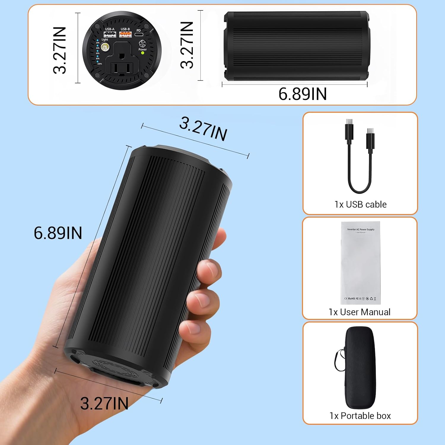 Portable Laptop Charger 27000mAh 98Wh, Power Bank with AC Outlet 65W PD Fast Charging External Battery Pack, Mini Portable Power Station for MacBook Pro Dell HP Travel Camping Airline Approved