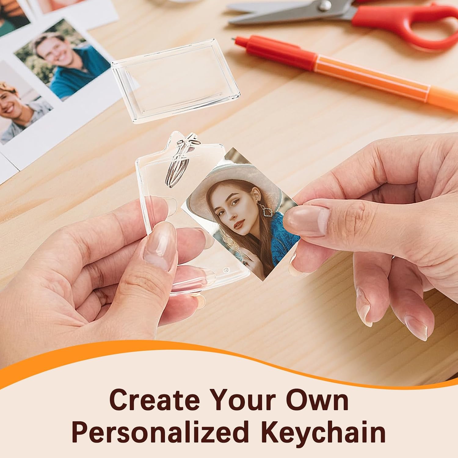 Clear Acrylic Photo Keychain Frame, 12/24/50 Pack Double-Sided Insert Picture Holder, Fits 1.83 x 1.28 in